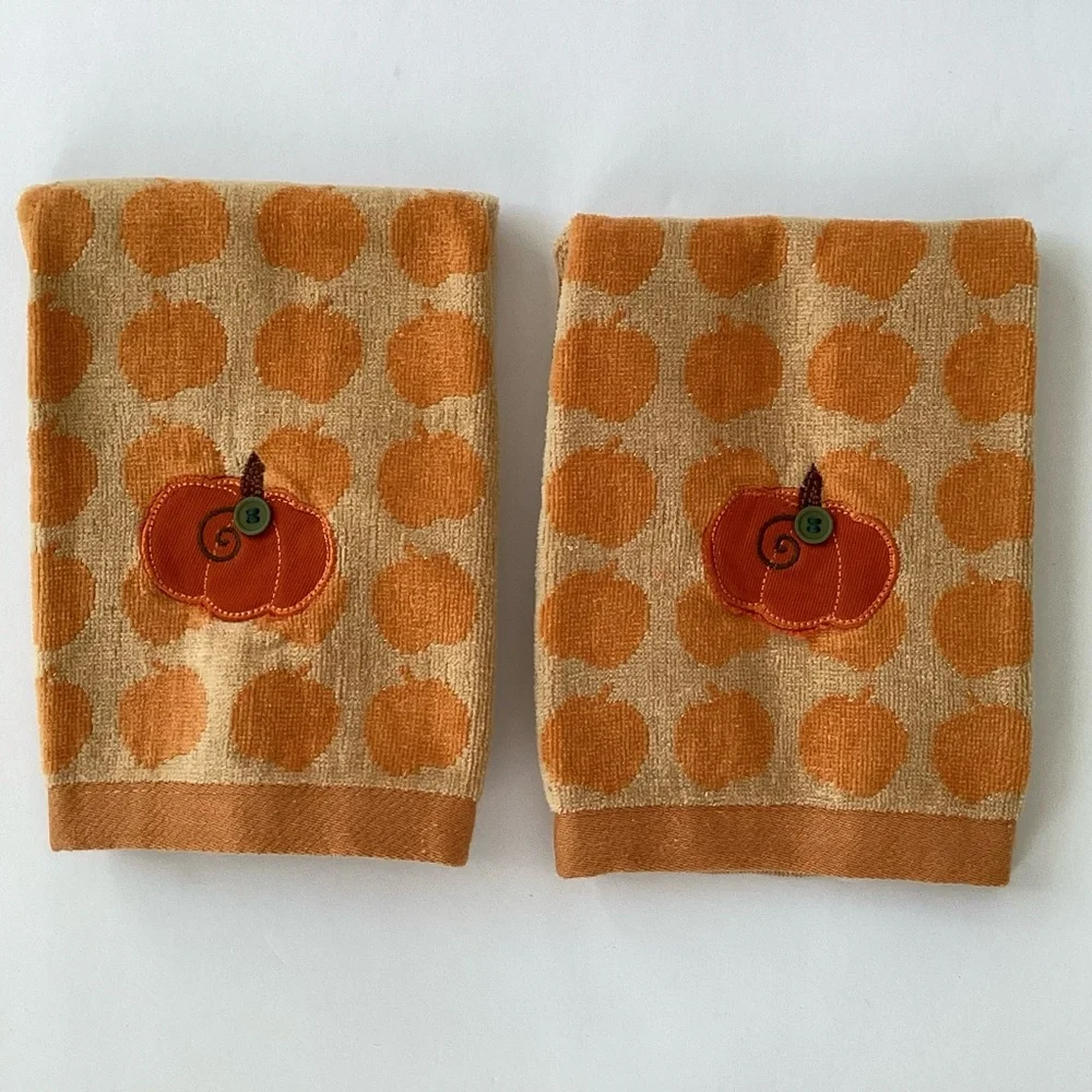 Harvest pumpkin towels